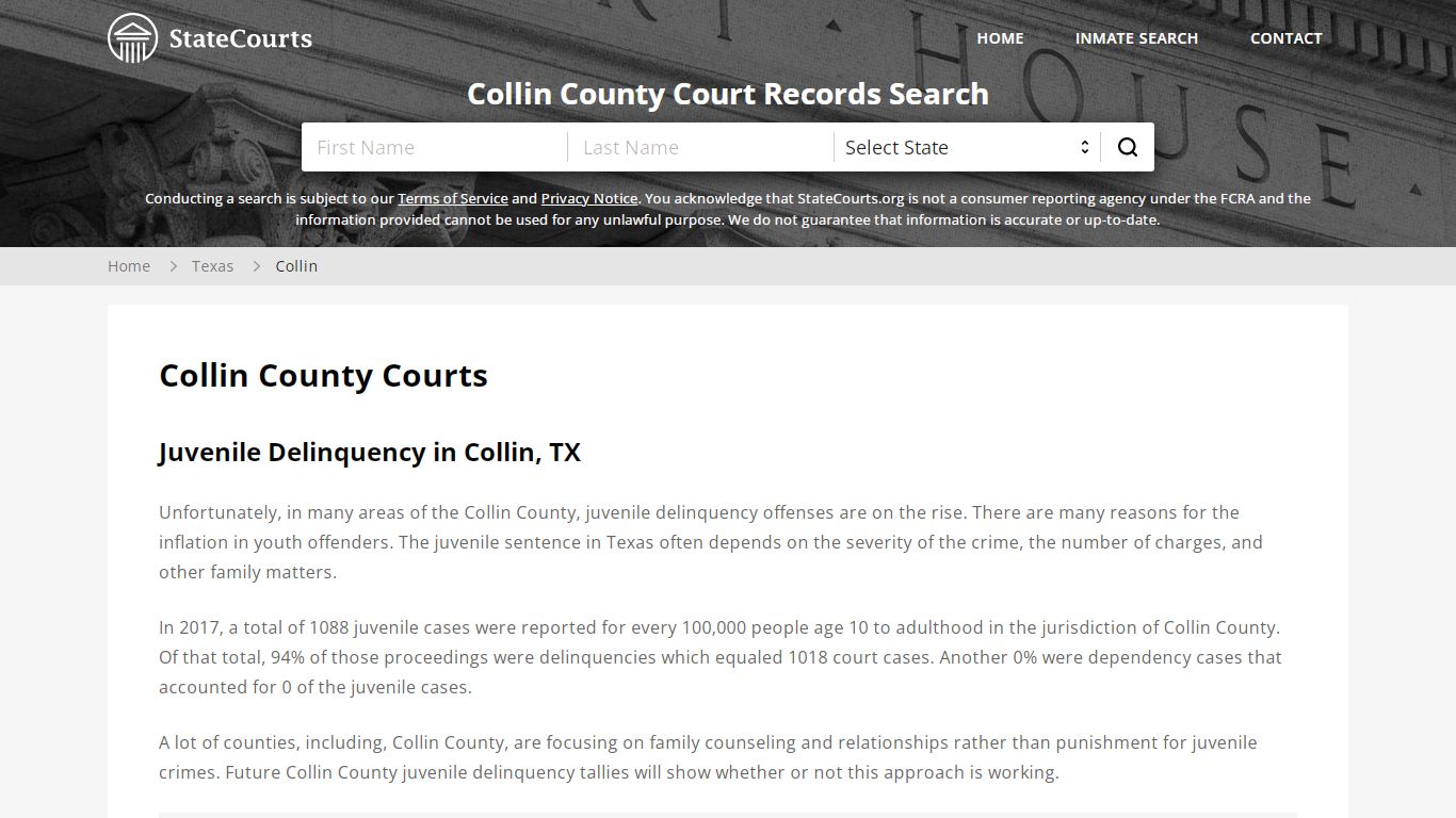 Collin County, TX Courts - Records & Cases - StateCourts